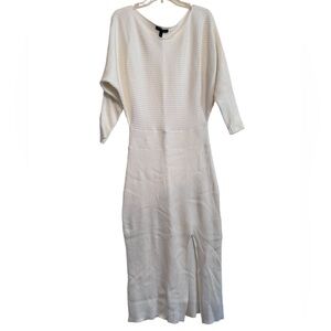 Banana Republic Cream Sweater Maxi Dress With Slit